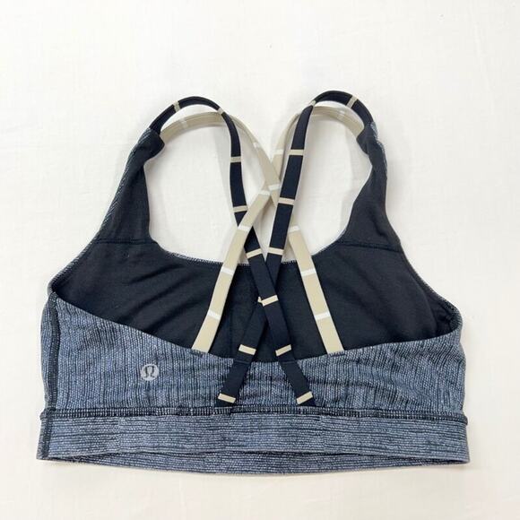 Lululemon Sports Bra Women's Size 6 Double Criss Cross Back Heathered Gray Yoga - Picture 2 of 4